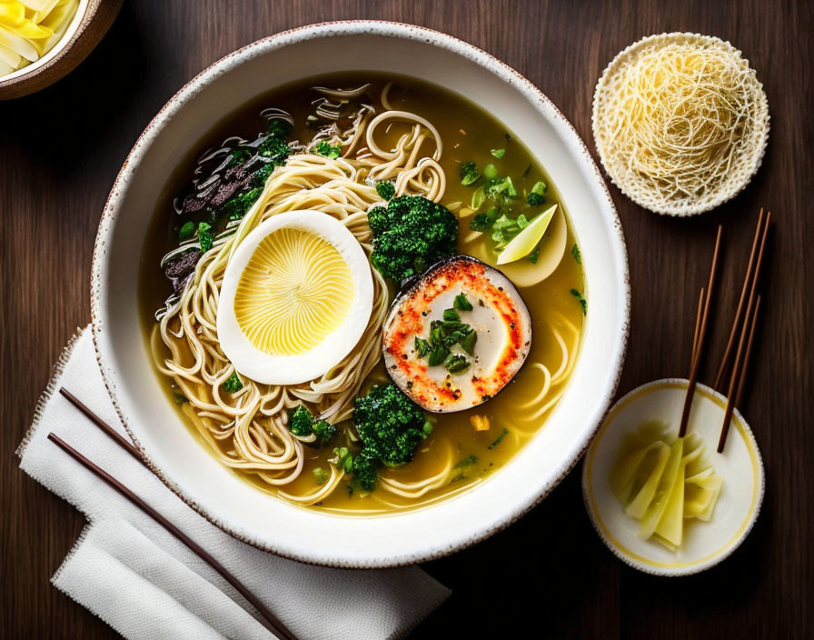 Visual Delight: A Traditional Ramen Bowl in All It