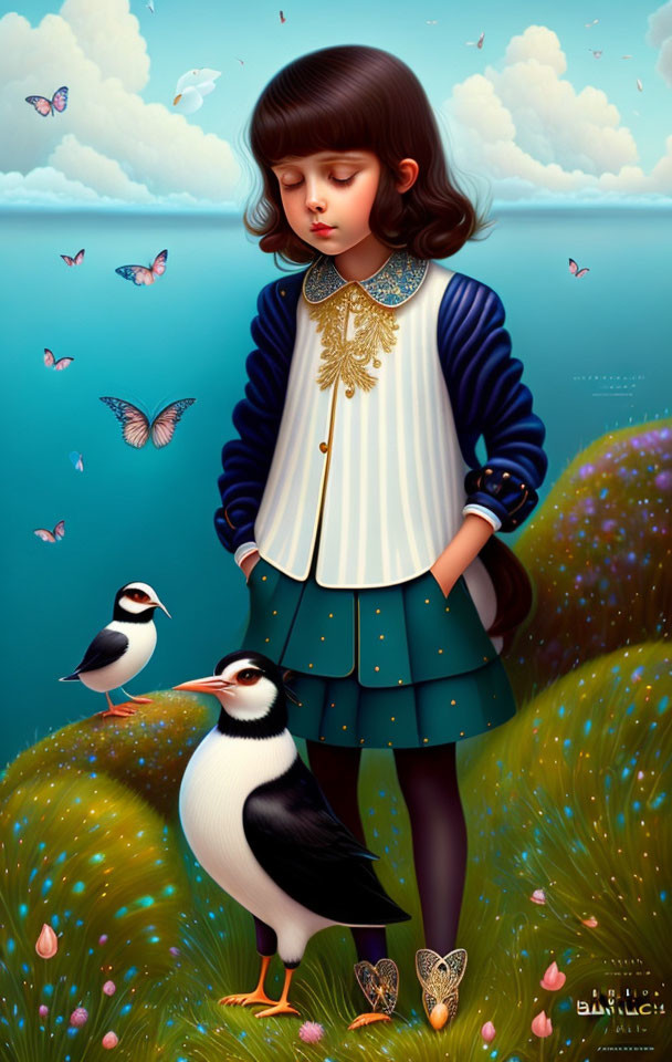 Girl and Puffin - 03
