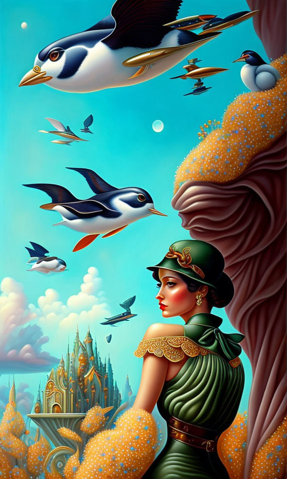 Girl and Puffins - 04