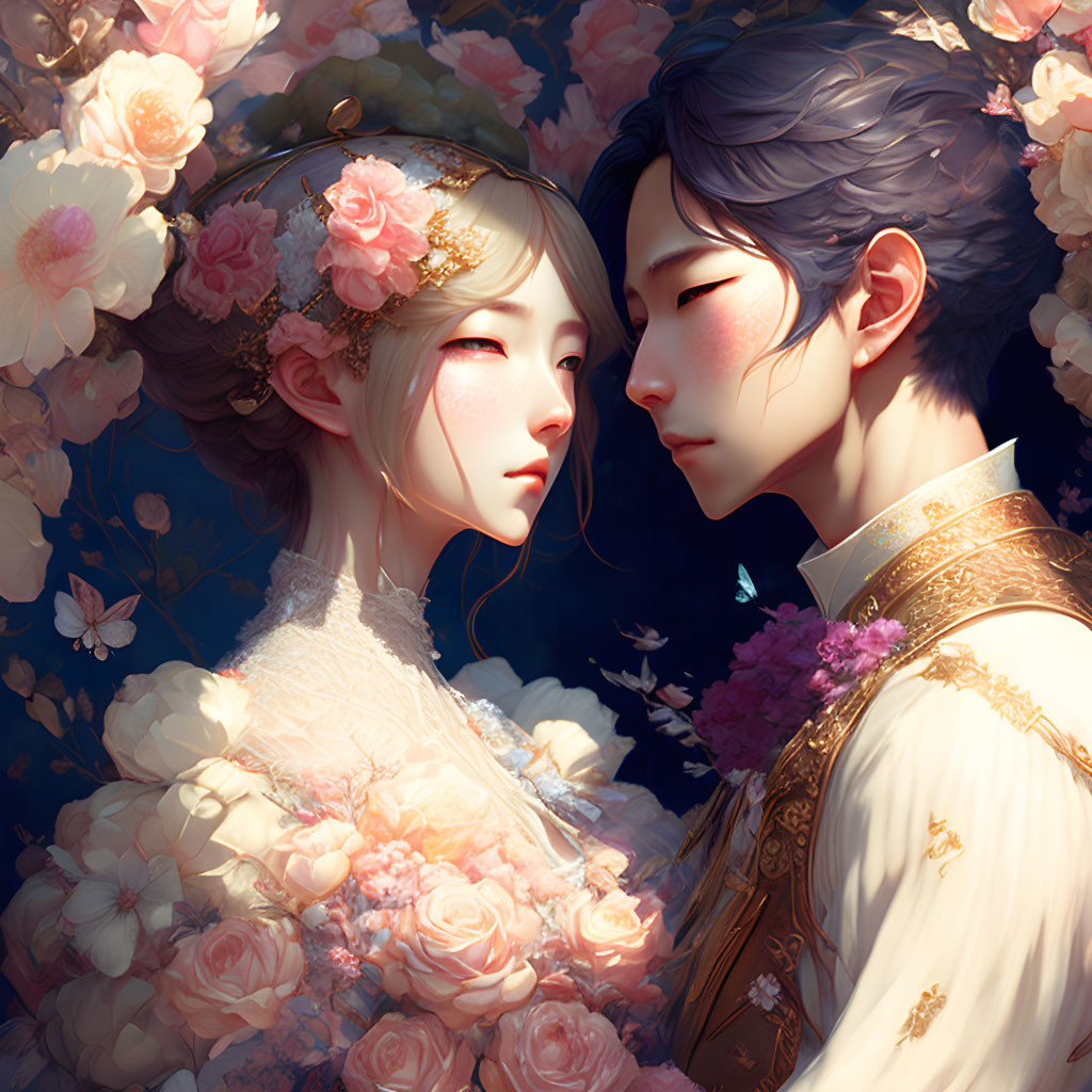 Romance amidst Flowers