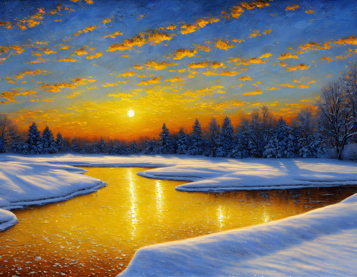 Golden Sunset Over Snowy River