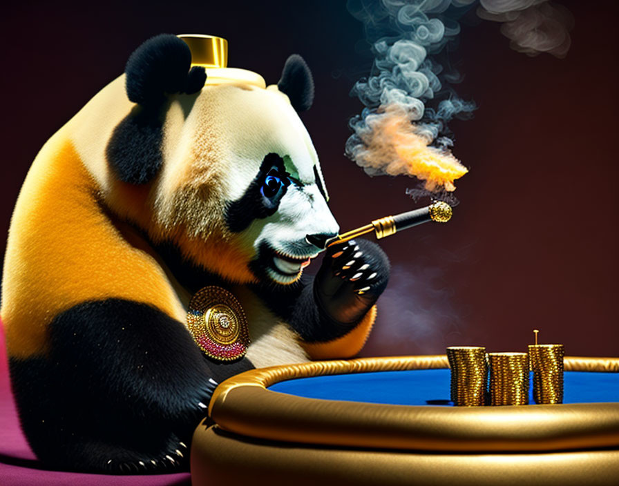 Timeless Golden Panda Happy & Winning