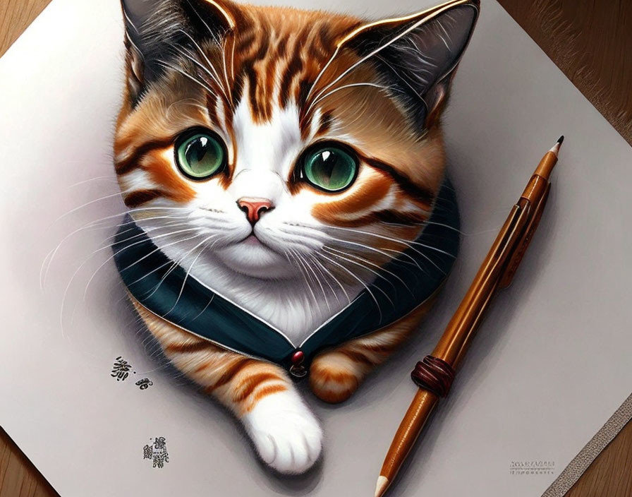 Cat on paper