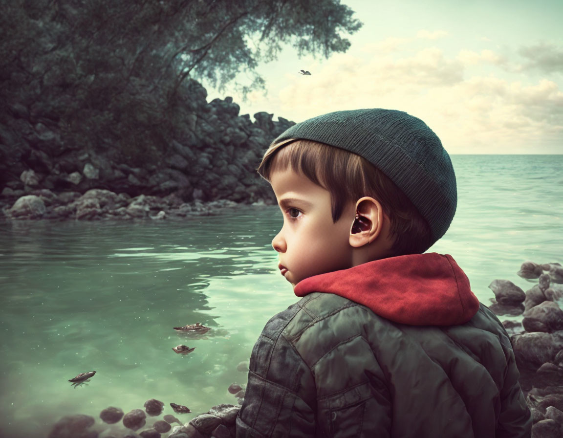 A BOY ALONE IN DEEP THOUGHTS