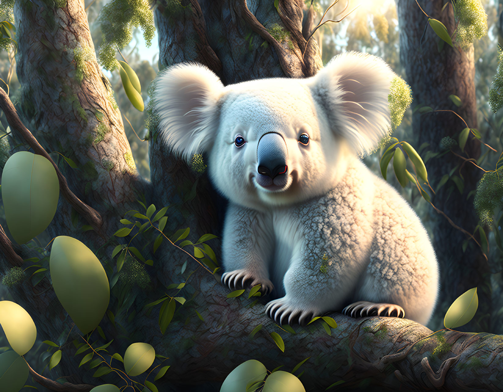 Koala bear in eucalypt tree