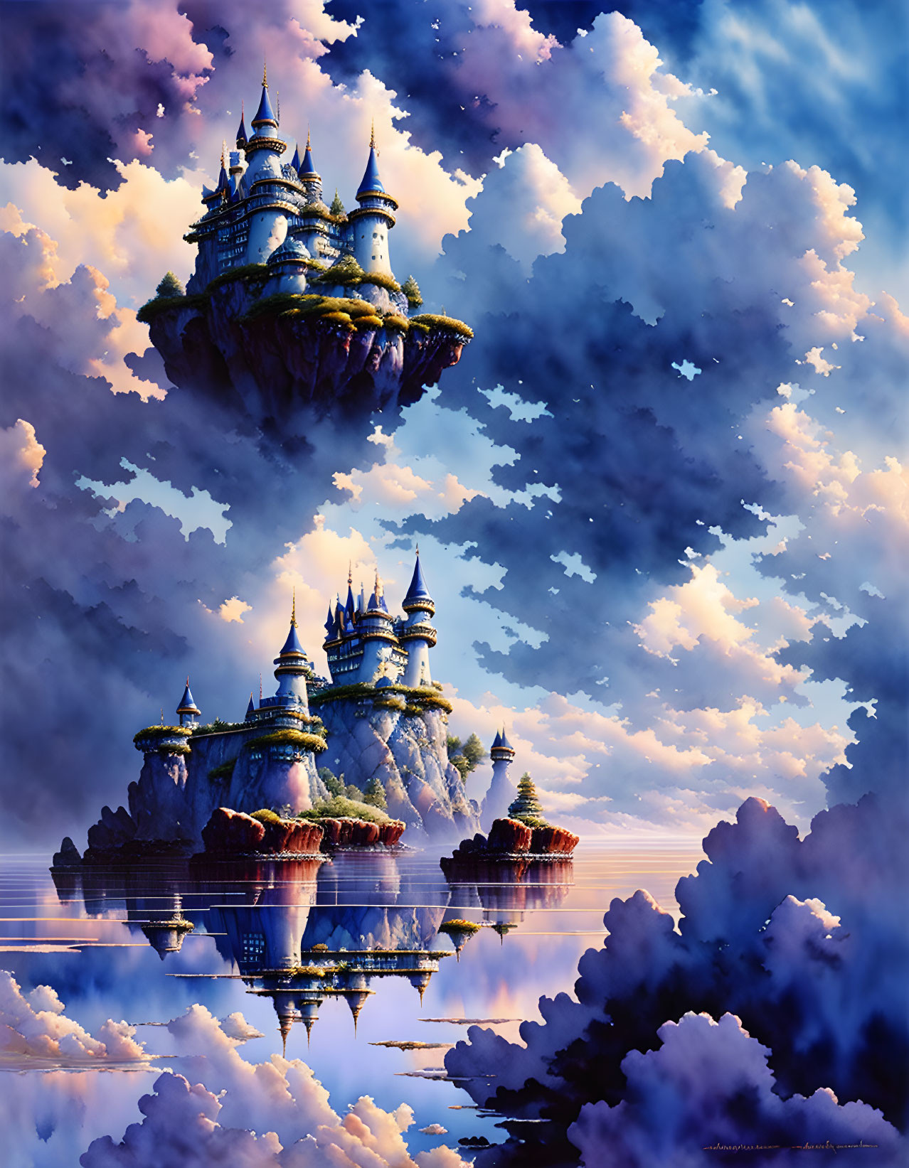 floating castle in the clouds