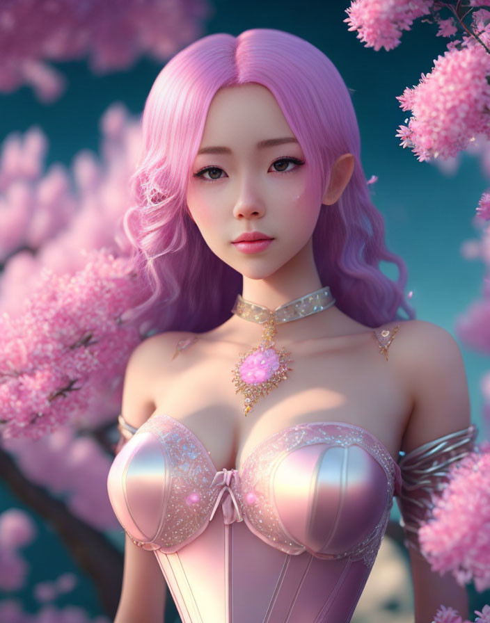 Pink anime princess