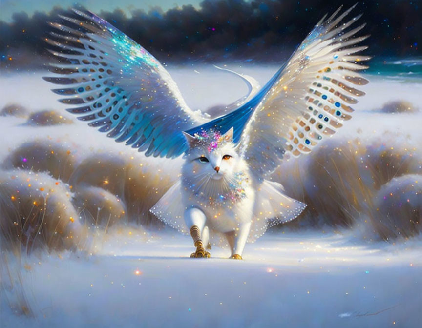 Mythical Snow-cat owl