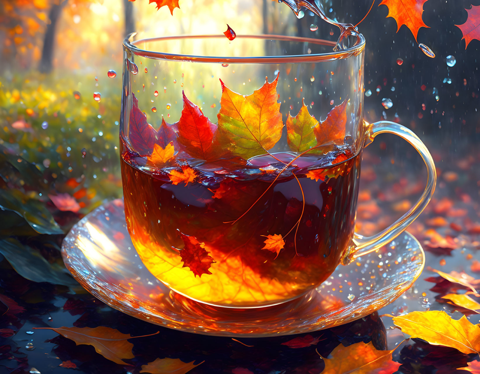 Autumn tea cup