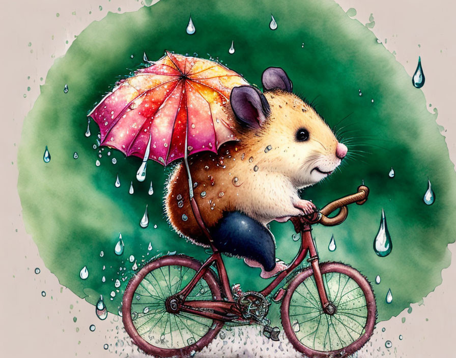 hamster riding a bicycle