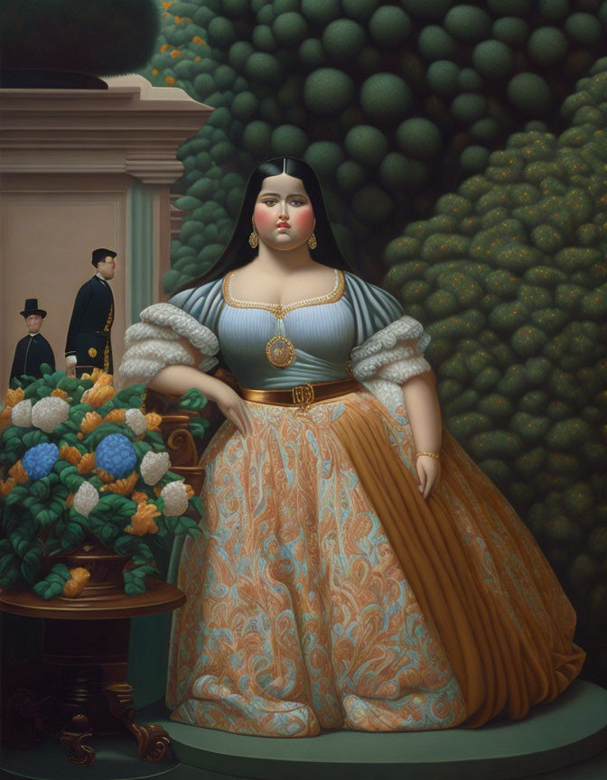 Madame de Pompadour in the style of Botero