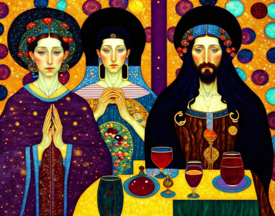 The Last Supper in the style of Klimt