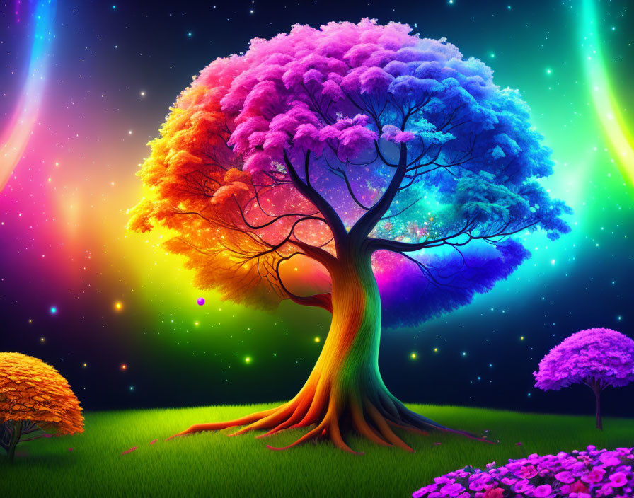 Night Rainbow Tree