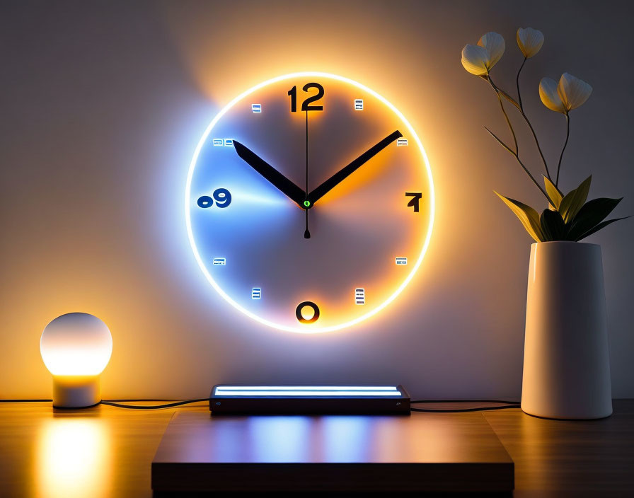 10:08 LED Wall Clock