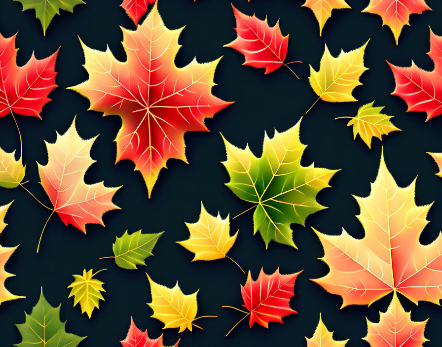 Seamless. Vector illustration. Maple leaves.
