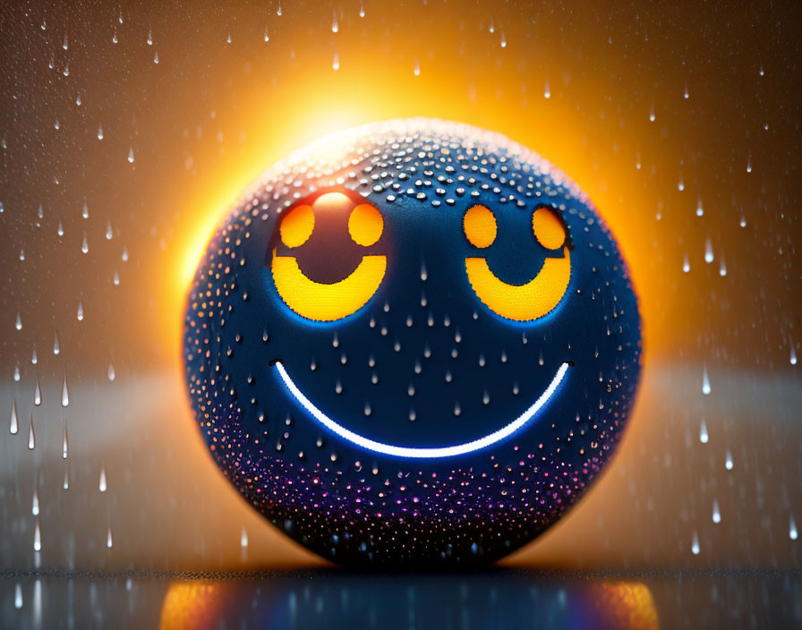Emoticon: smiling Sun through the rain (figure)