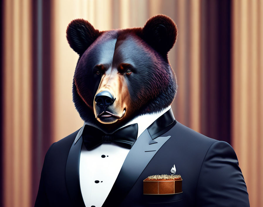 Boss bear in a tuxedo