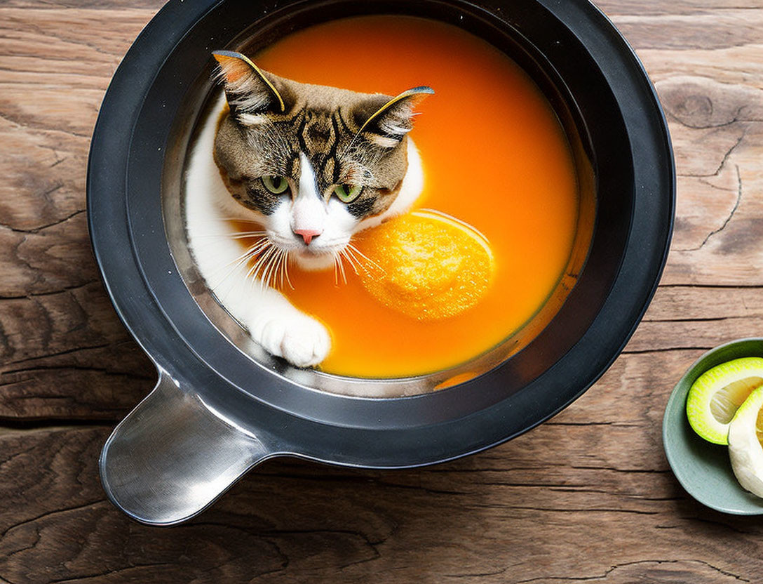 Soup with a cat
