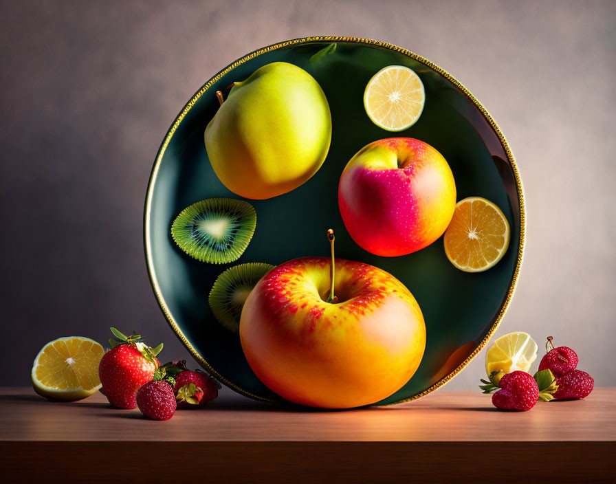 Stereo picture Fruit still life