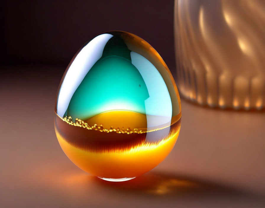 Transparent, glass egg