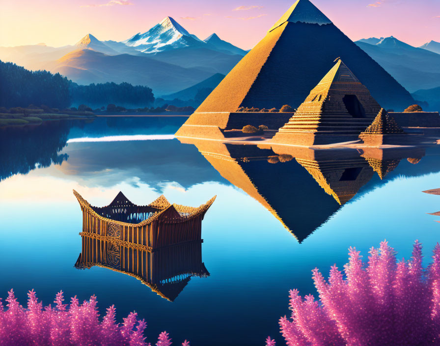 Mirror pond and mountains, Egyptian