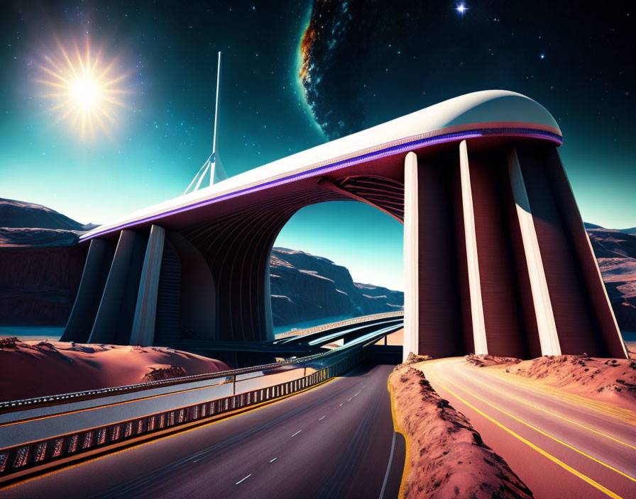 Planet Earth Under the Road Bridge