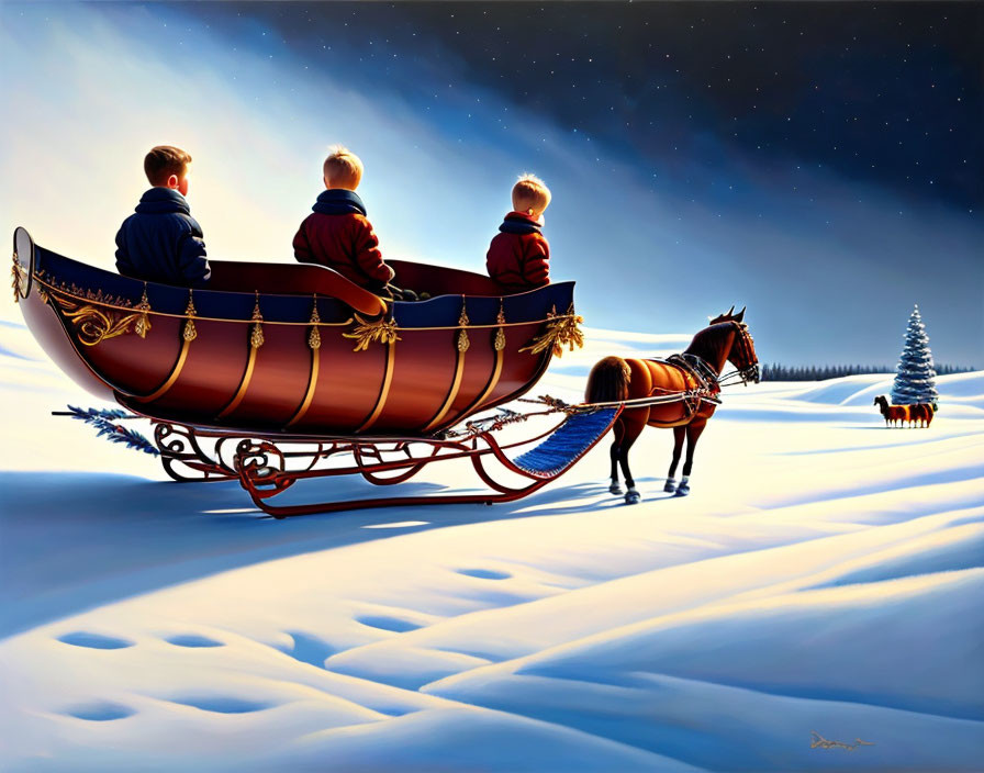 Picture: "boys and sleigh" 