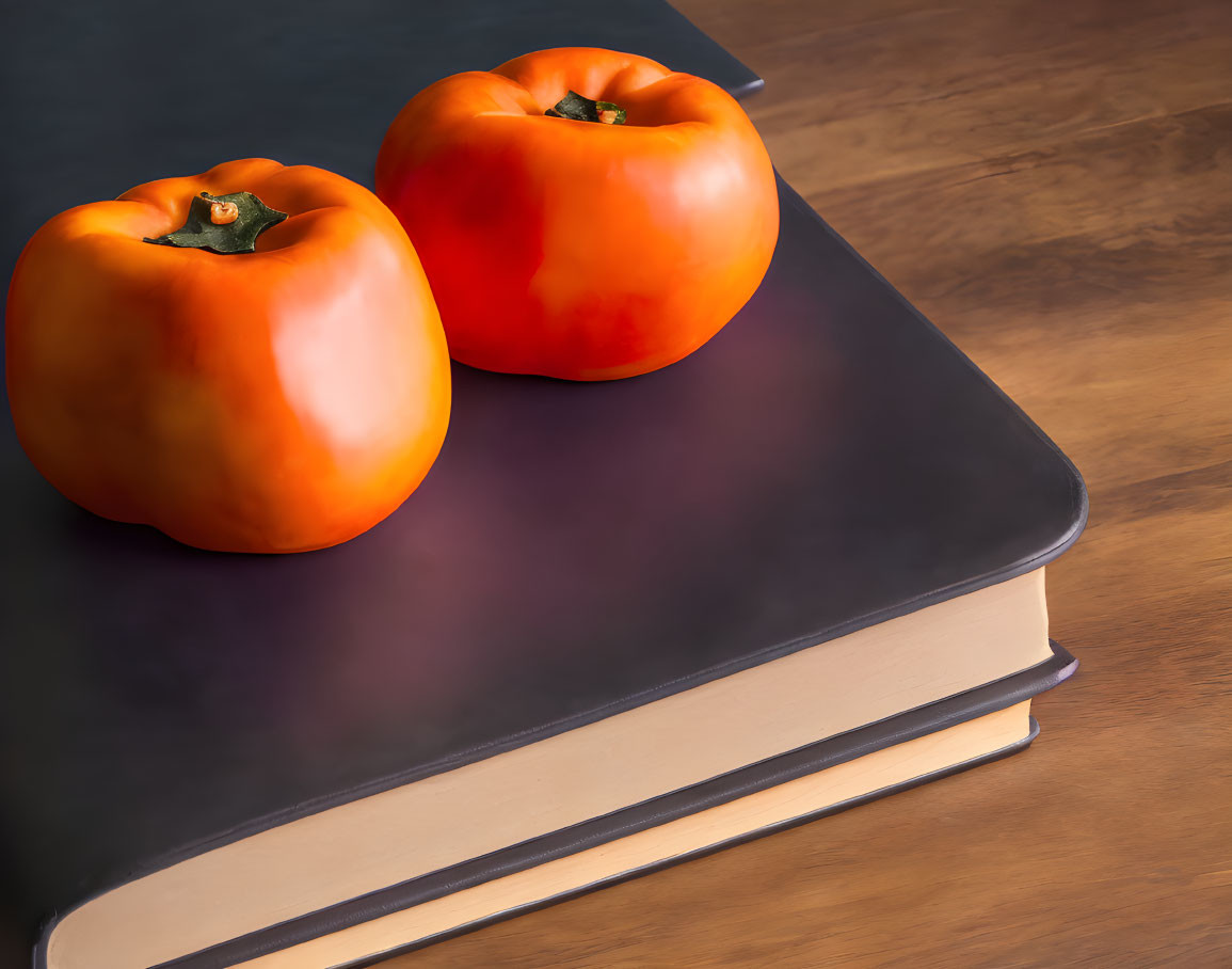 persimmon on a book