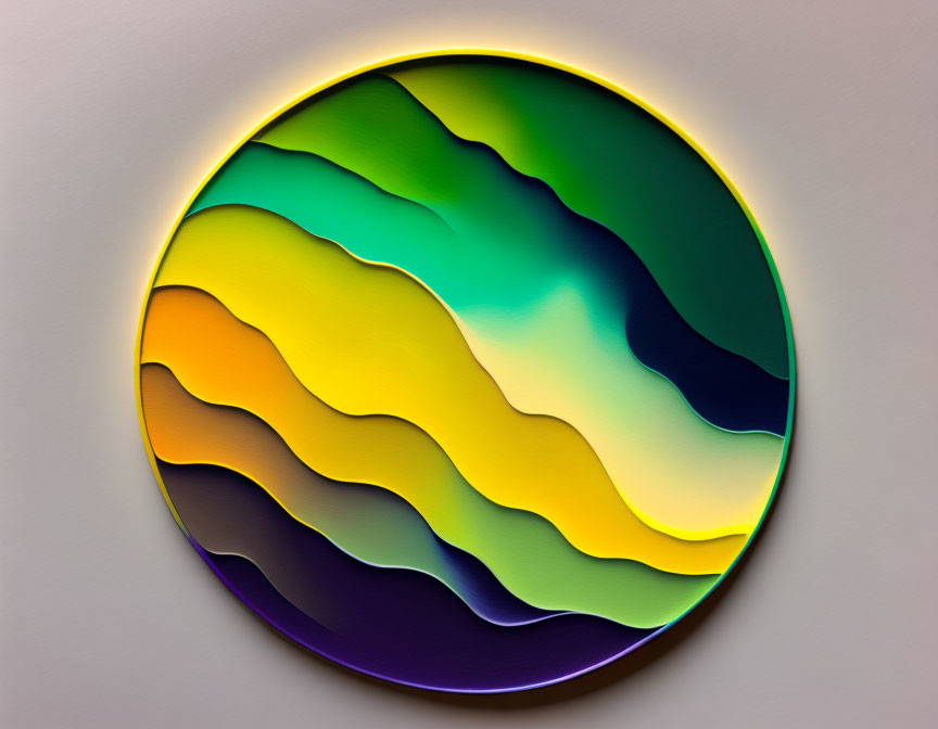 Circular gradient from green to yellow