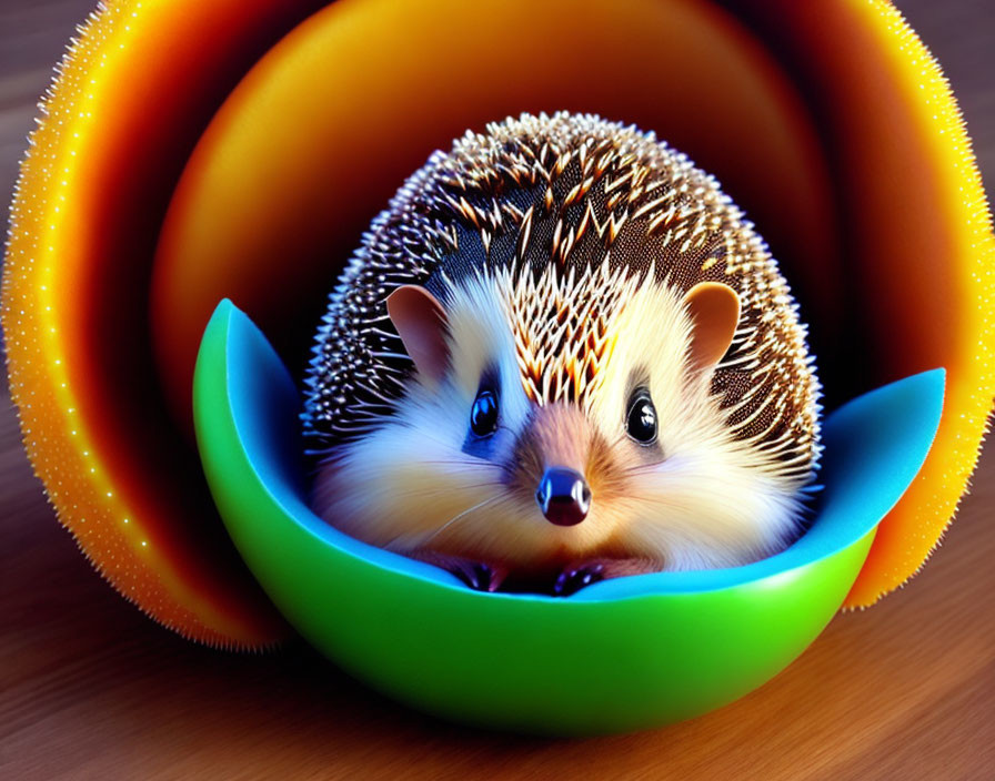 Easter hedgehog in an egg