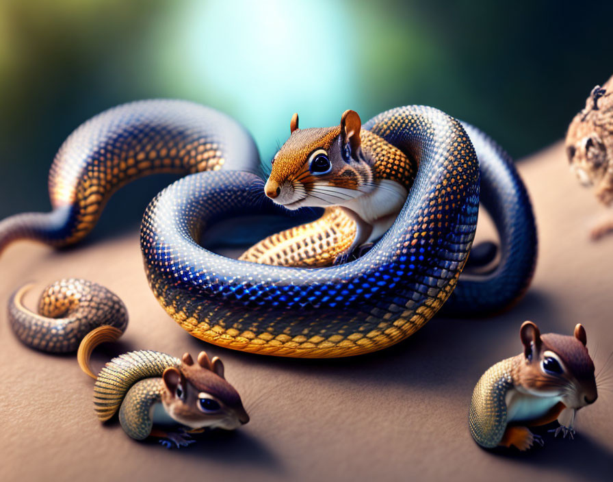 a cobra snake mixed with a squirrel