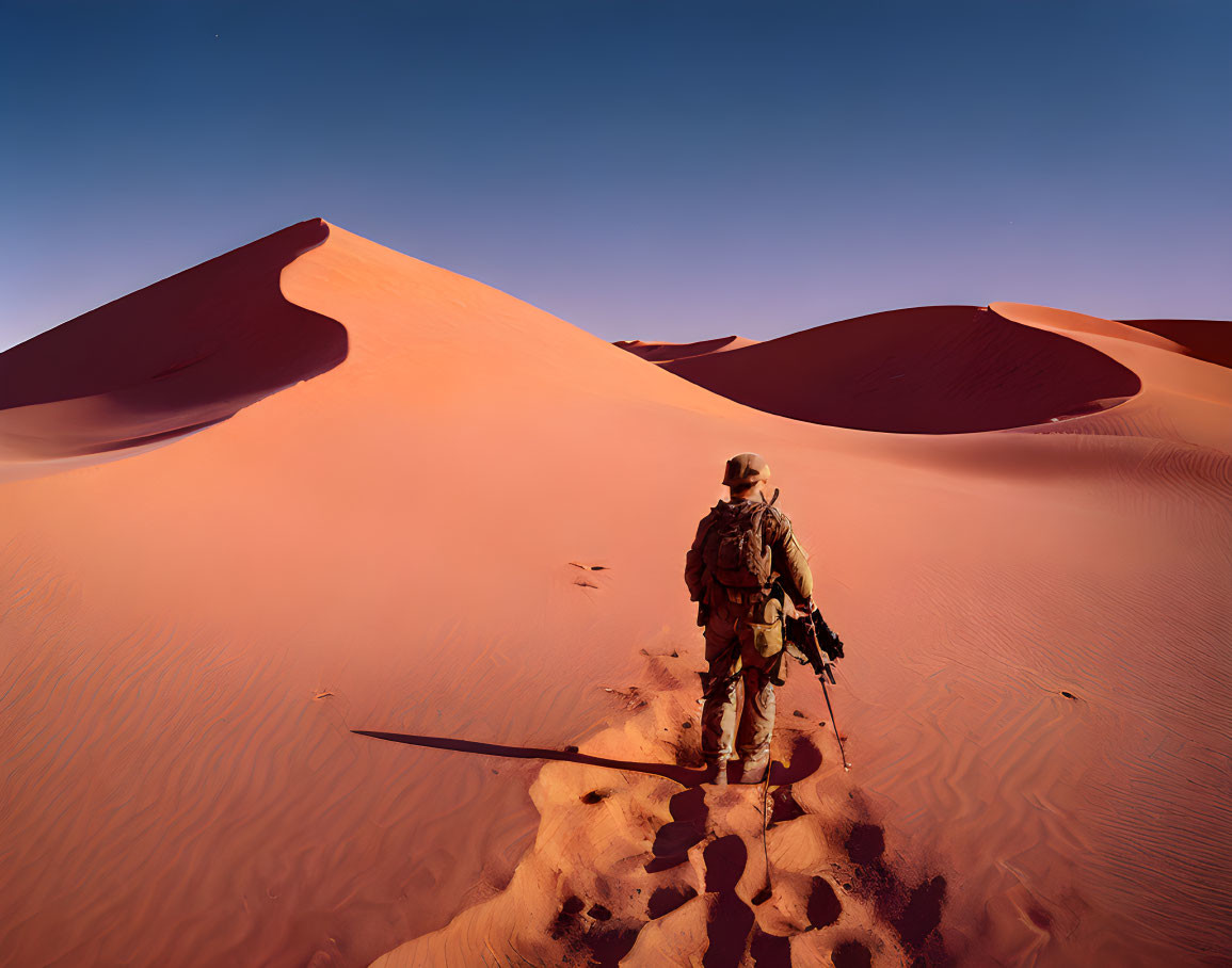 Solider in desert