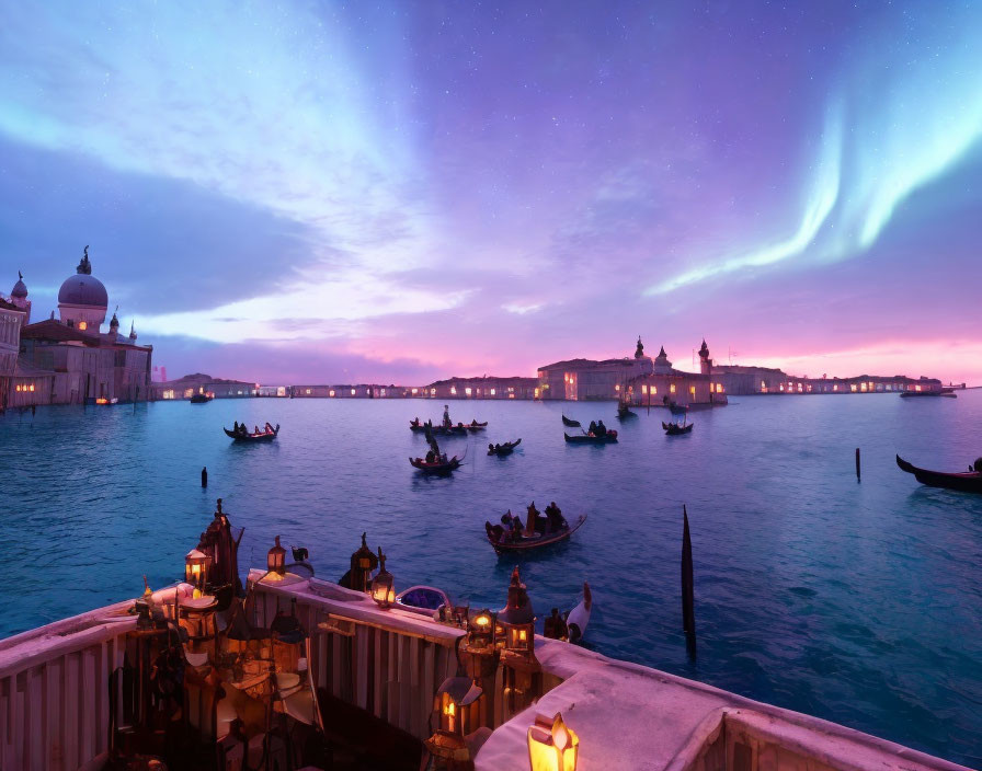 northern lights in Venice 