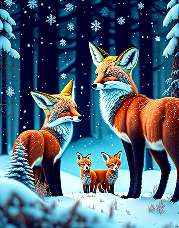 Foxes in winter