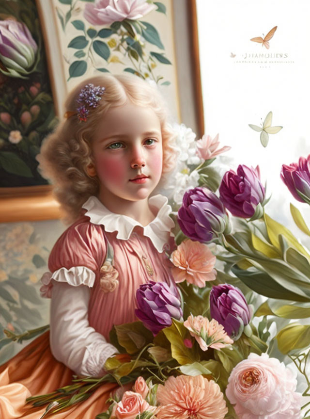 girl with flowers