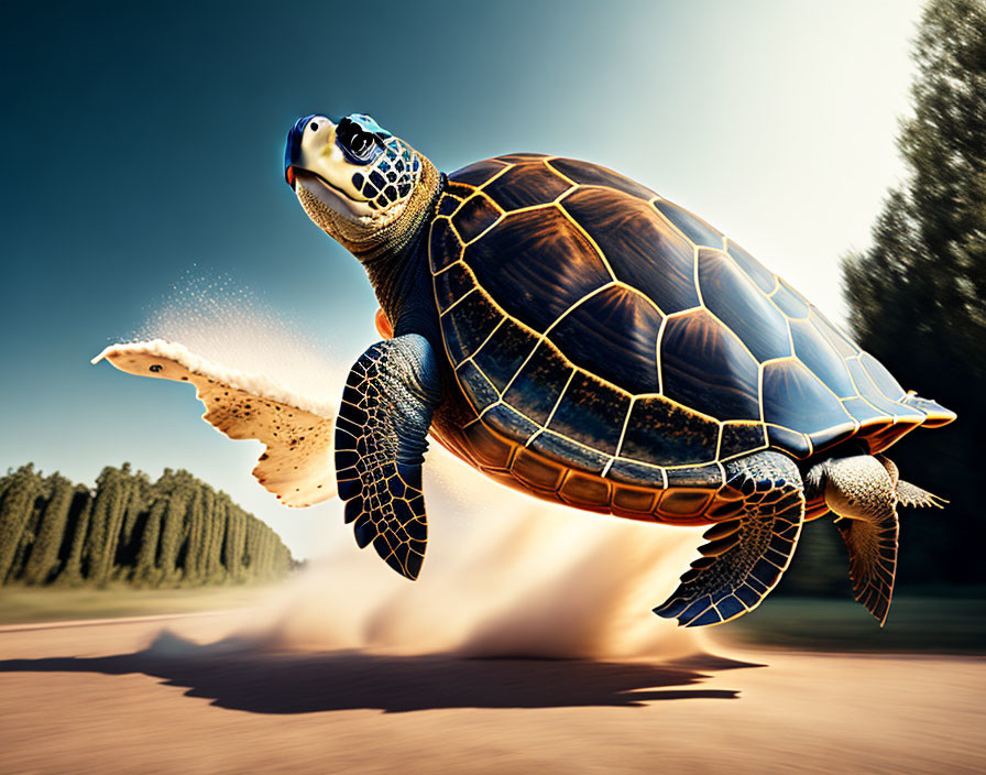Jumping turtle