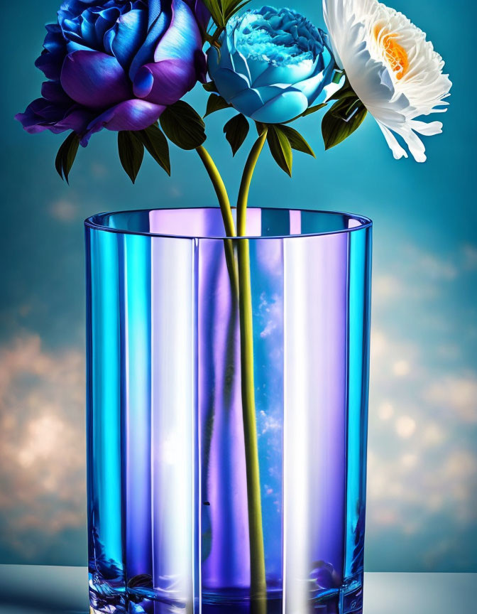MODERN BLUE FLOWERS 