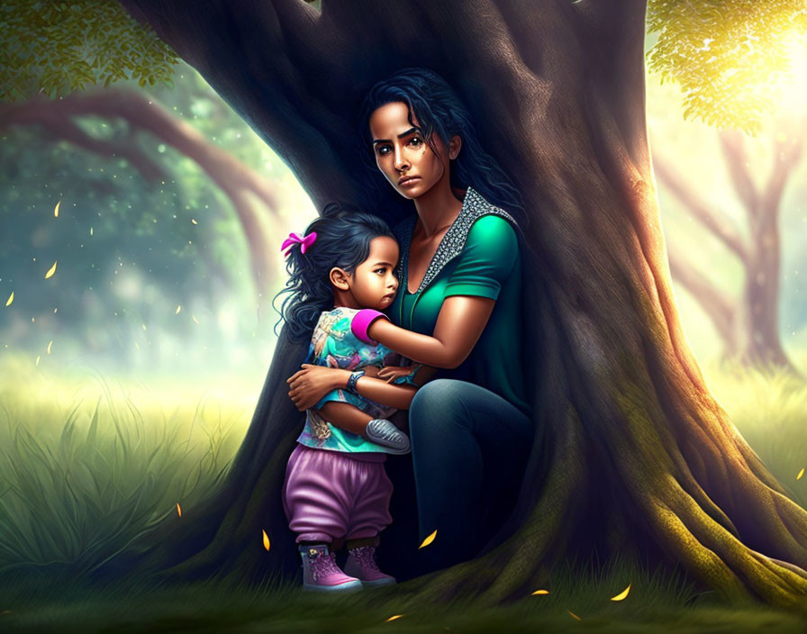She tried hiding under a tree to save her child Li