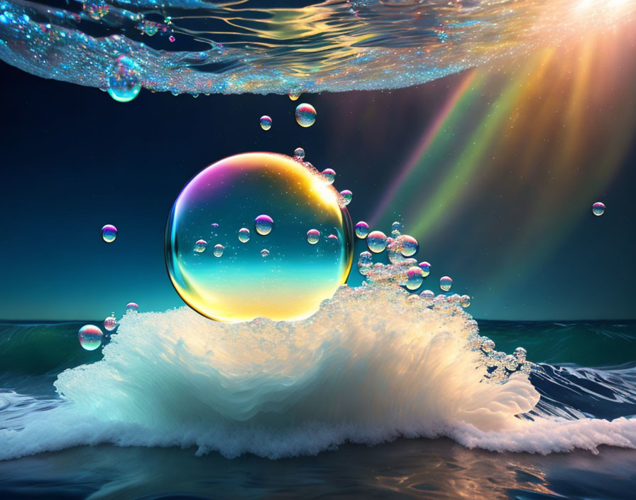 Like bubbles floating on water, burst by waves, yo