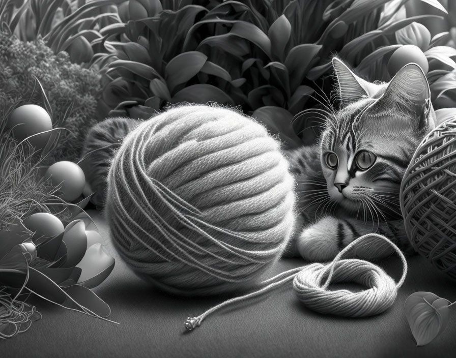 kitten and some yarn