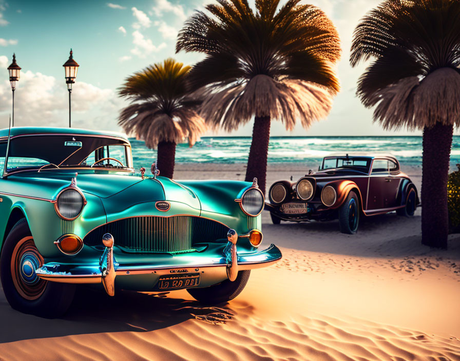 Vintage Beach Autos