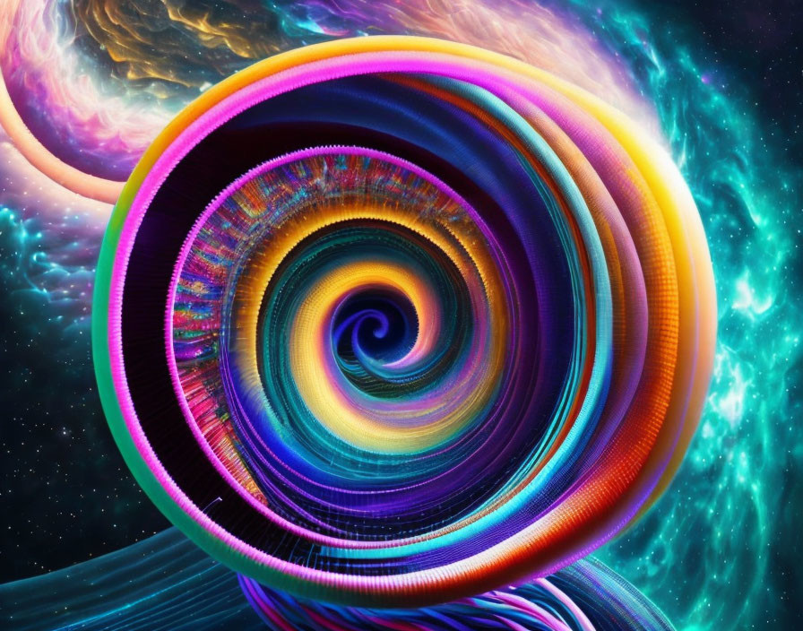 Colorful Psychedelic Swirl in Cosmic Space Theme