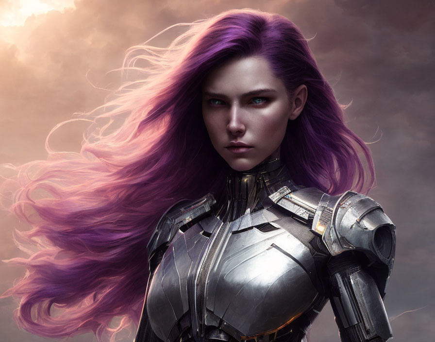 Purple hair hero