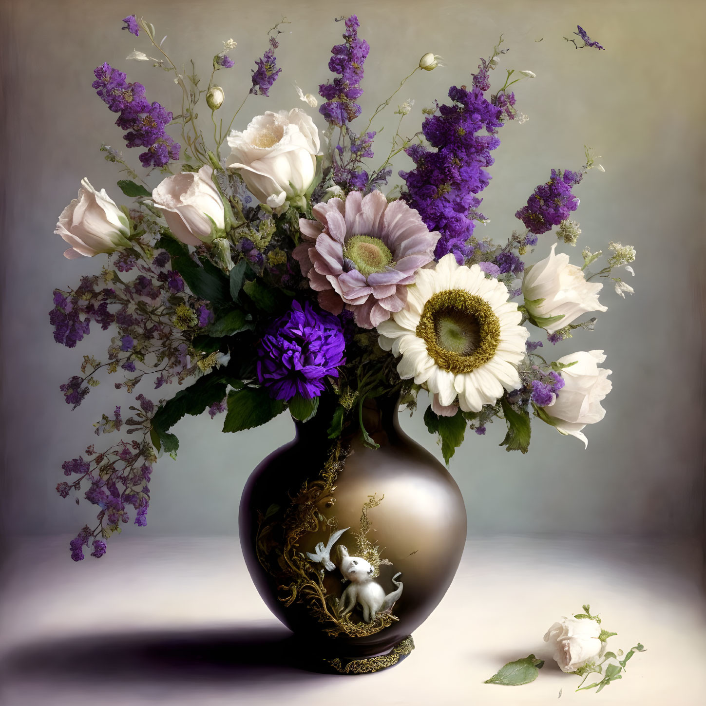 bouquet of flowers in a vase