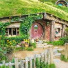 Charming hobbit-style homes on whimsical hillside