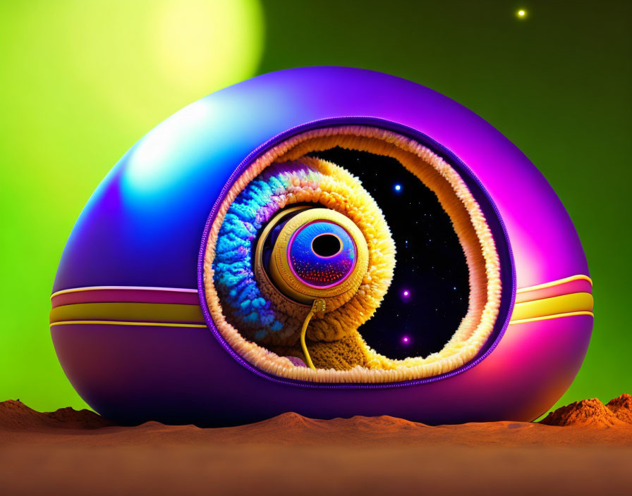 Colorful 3D Abstract Artwork of Cosmic Spherical Object