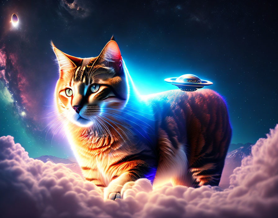 Cat catches a UFO