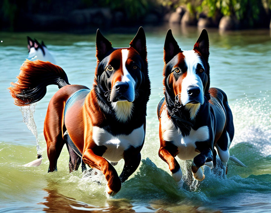 perros en el agua