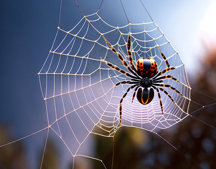 Spider making her web