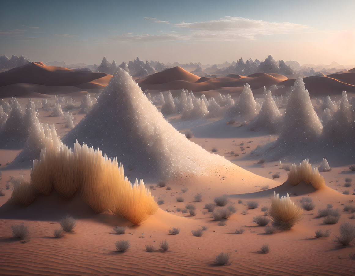 White crystals in the desert 